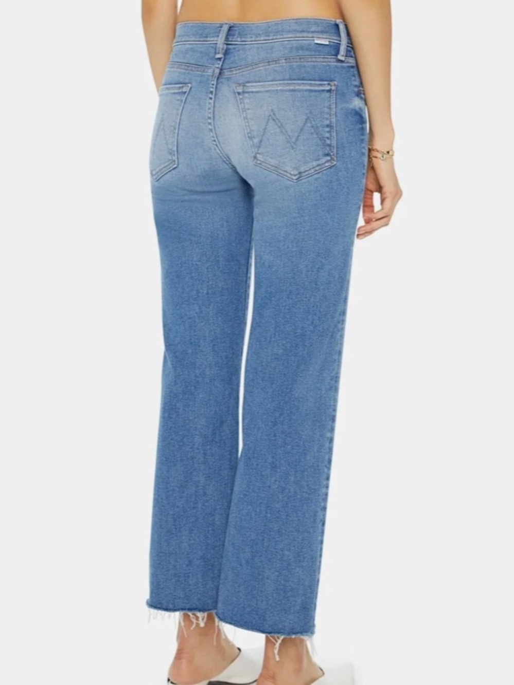 MOTHER Mid Rise Rider Ankle Fray Jean in Enjoy the Ride - Picture 2 of 8
